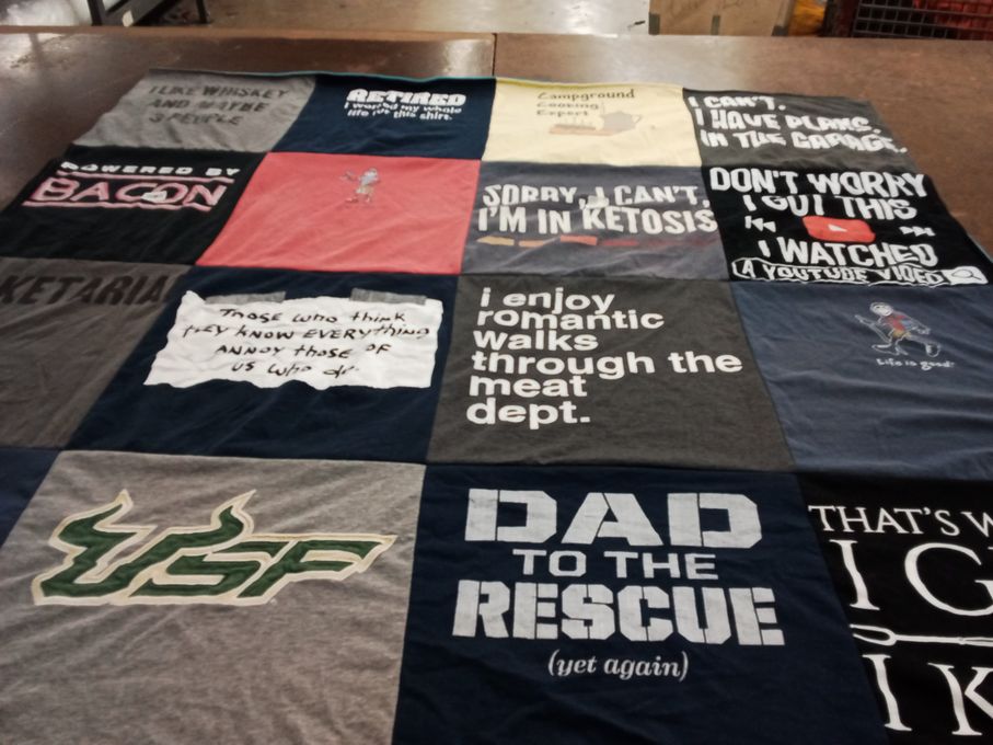 T-shirt quilt from university of south florida by Lynn from FL