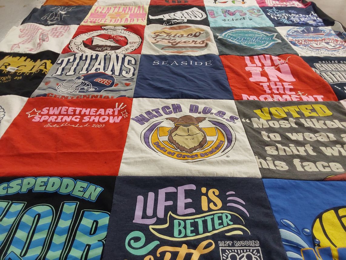 T-shirt quilt from centennial high school by MayJudel from TX