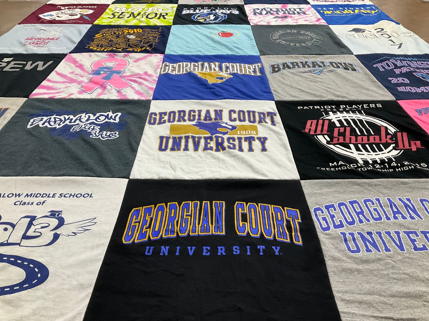T-shirt quilt from georgian court university, barkalow middle school by Alexandra from NJ
