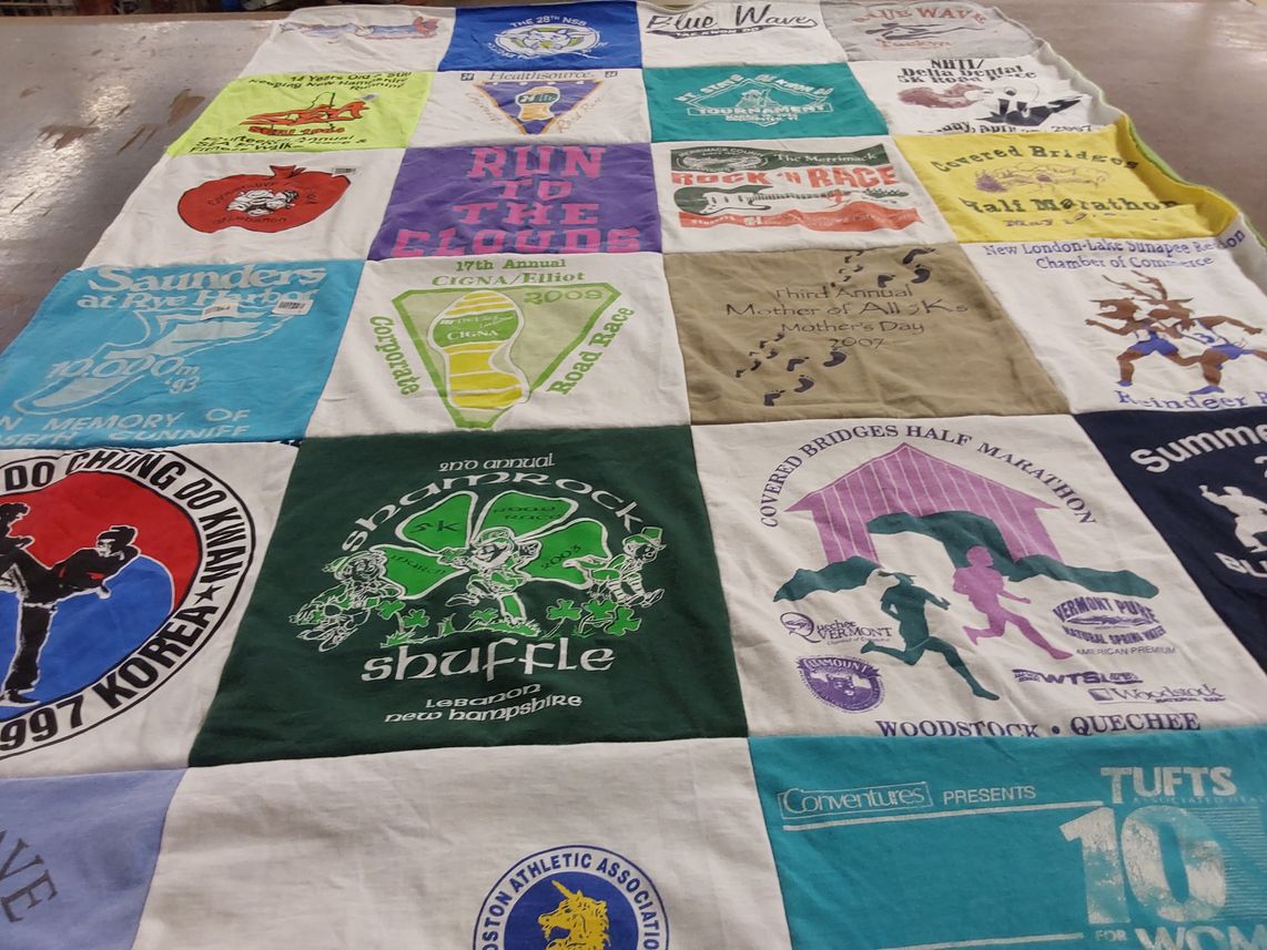 T-shirt quilt from tufts university by Annette from VT