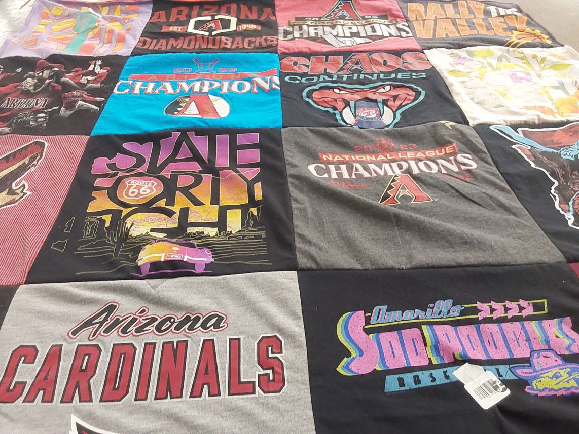 T-shirt quilt featuring arizona diamondbacks, arizona cardinals by Paula from AR