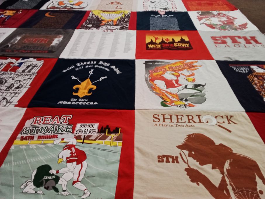 T-shirt quilt featuring st thomas high school eagles by Wendy from TX