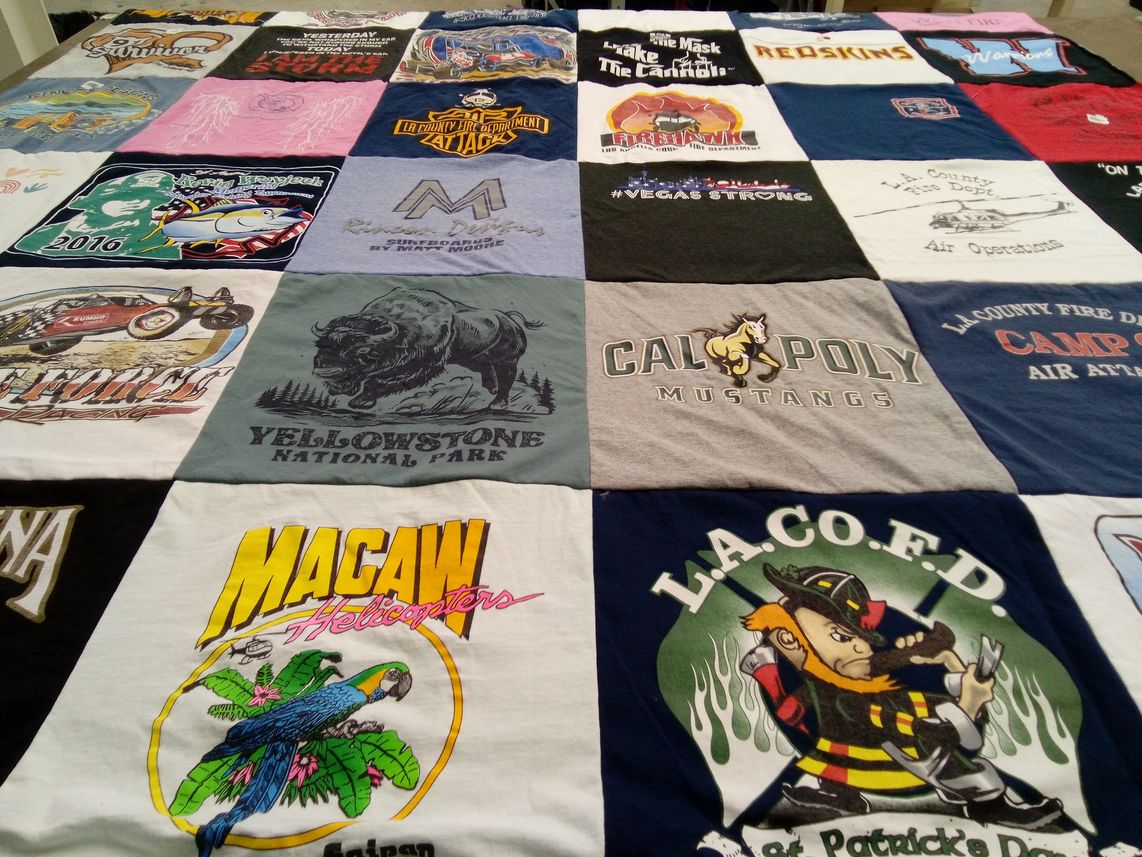 T-shirt quilt from california polytechnic state university by Crystal from CA