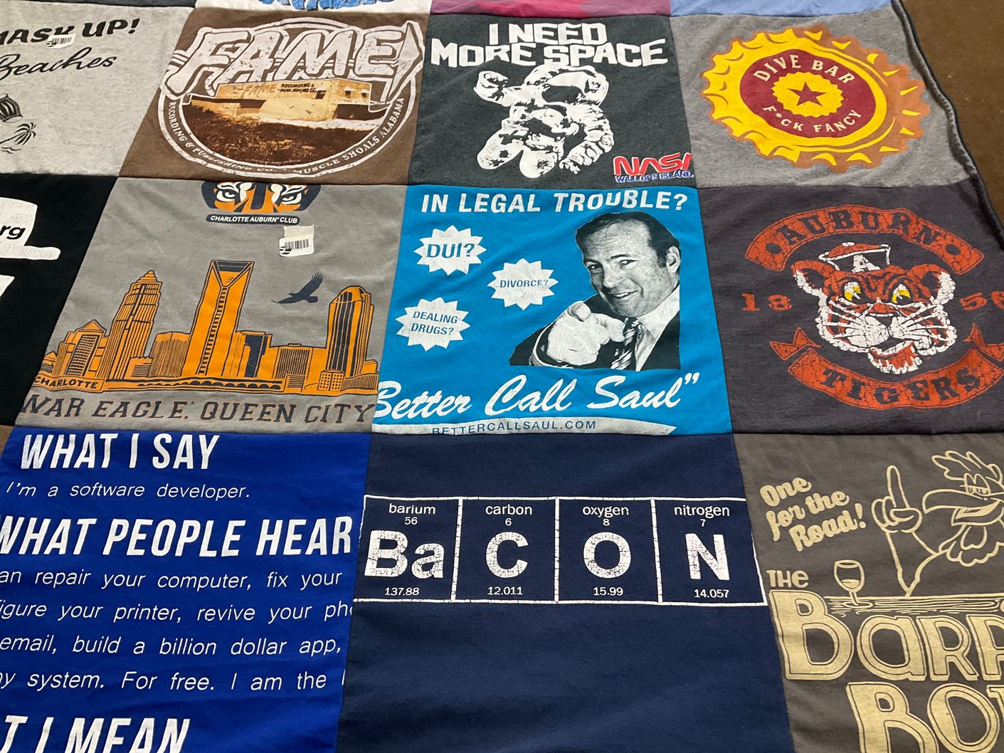 T-shirt quilt featuring auburn university tigers by Tammy from NC
