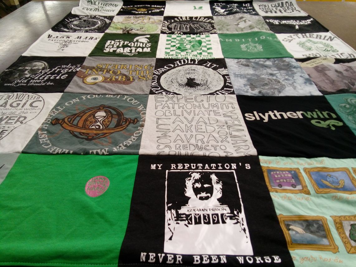 T-shirt quilt with harry potter, fantasy themes by Amy from MI