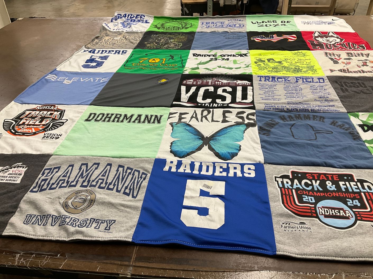 T-shirt quilt featuring raiders by KARI from ND