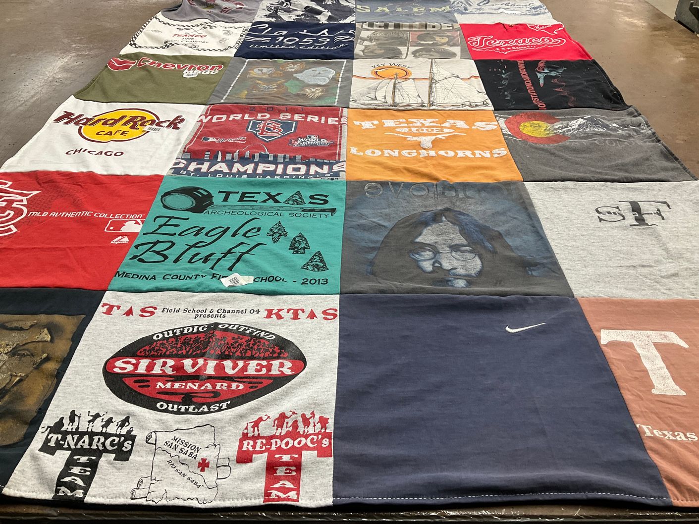 T-shirt quilt featuring texas longhorns by Susan from TX
