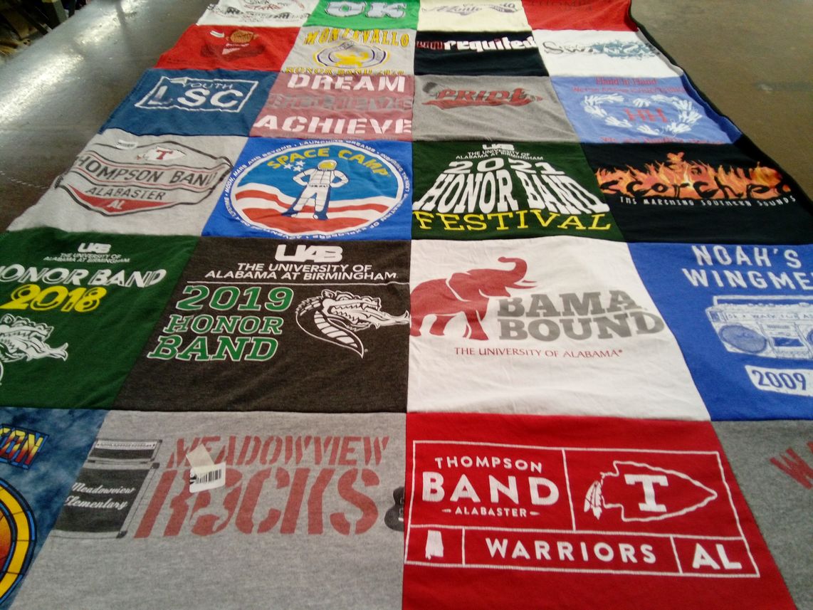 T-shirt quilt from the university of alabama at birmingham, alabaster high school by Erika from AL