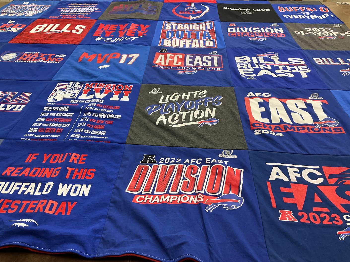 T-shirt quilt featuring buffalo bills by Sarah from NY