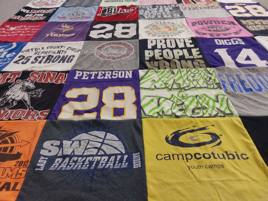 T-shirt quilt featuring southampton high school lady basketball, mt. sinai high school warriors by Kim from NY