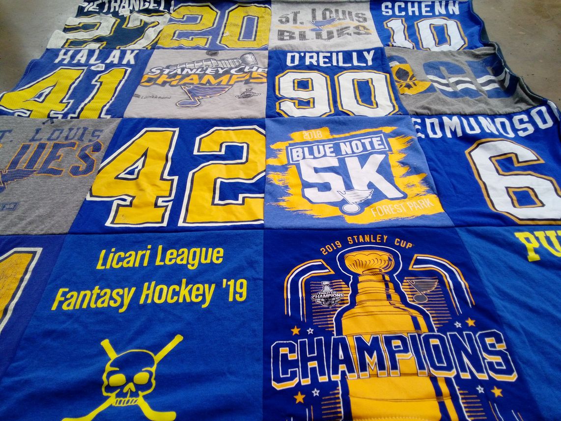 T-shirt quilt featuring st louis blues by Sean from MO