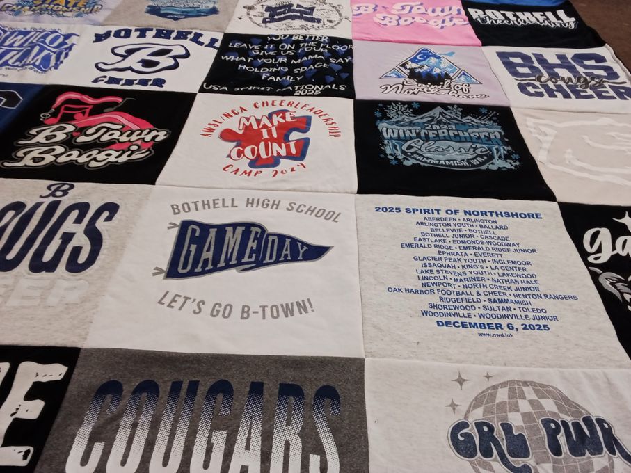 T-shirt quilt from bothell high school by Melissa from WA