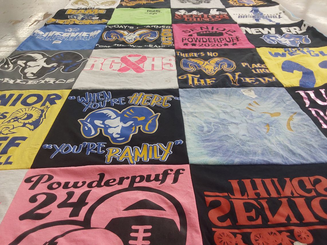 T-shirt quilt from rockwood summit high school by Sean from MO