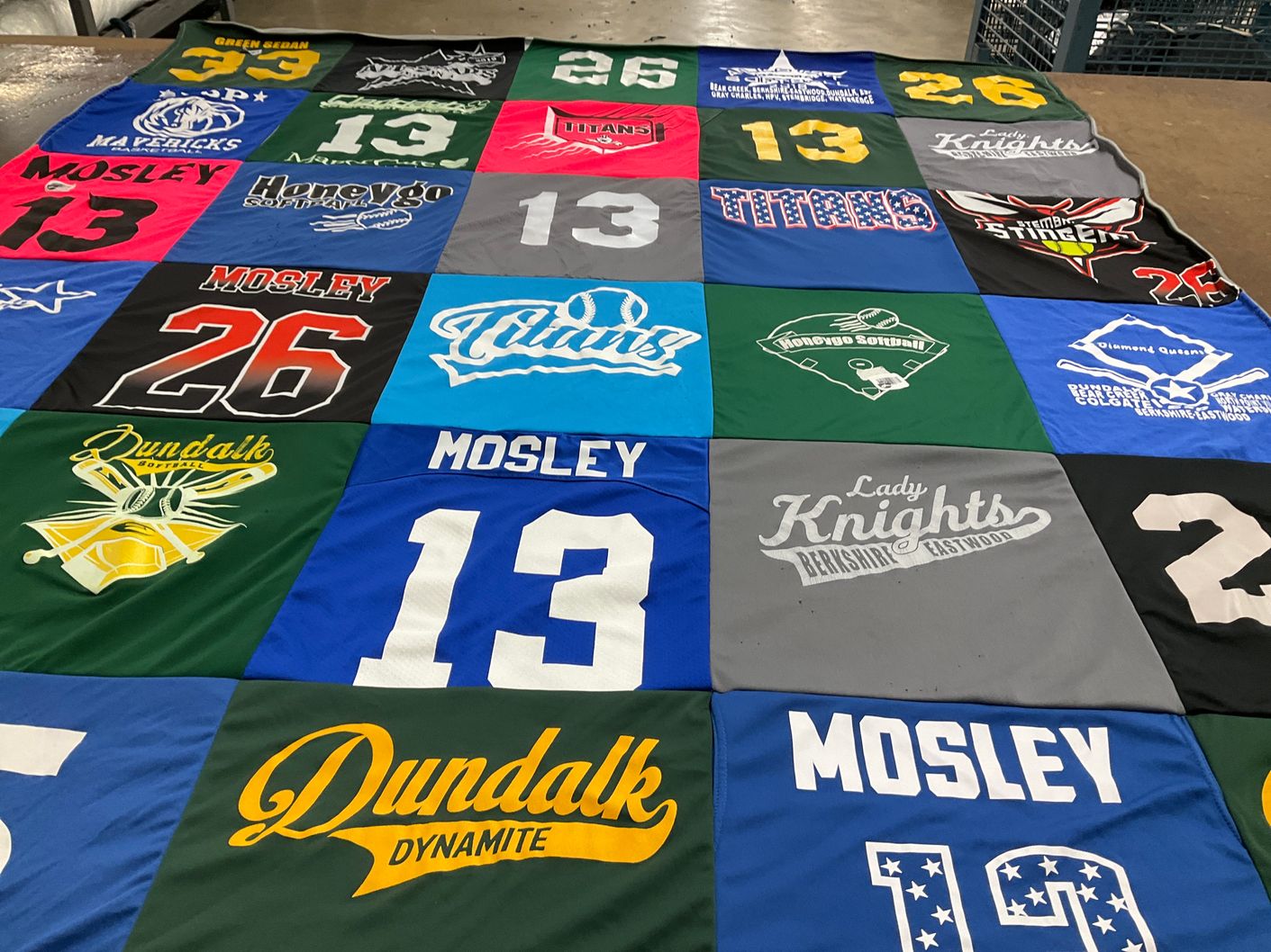 T-shirt quilt featuring lady knights, mavericks by Angel from MD