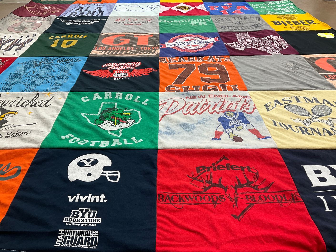 T-shirt quilt featuring new england patriots by Lori from TX