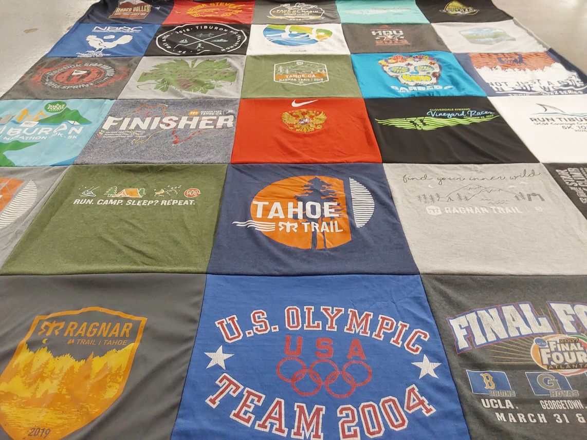 T-shirt quilt from university of california, los angeles, georgetown university by Steve from CA