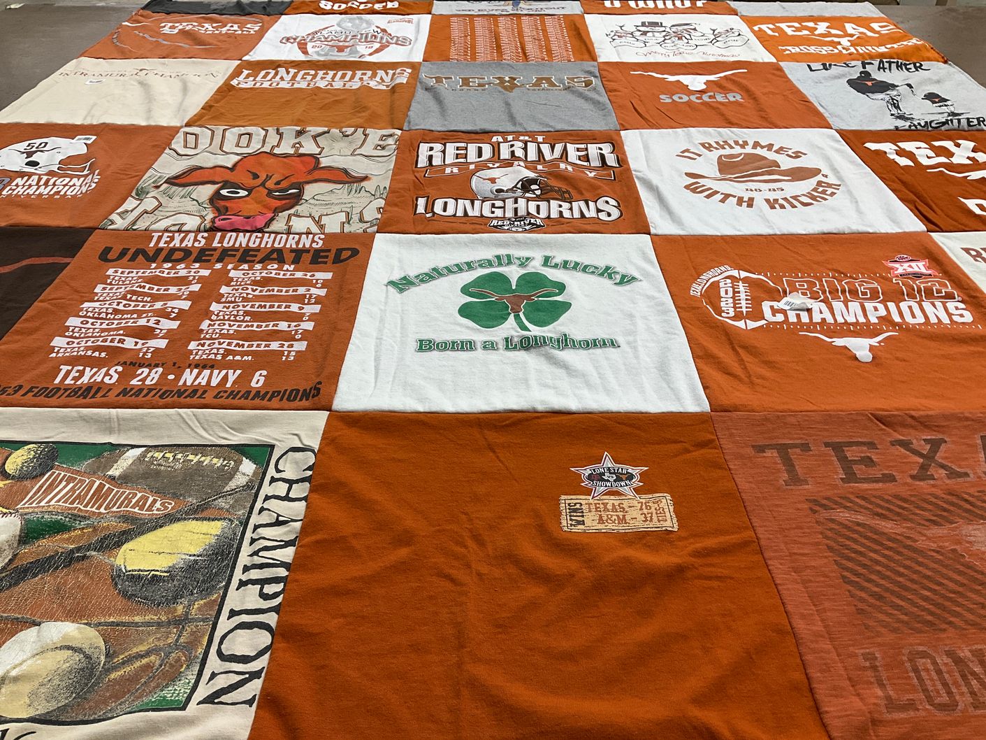 T-shirt quilt featuring texas longhorns by Kelly from TX