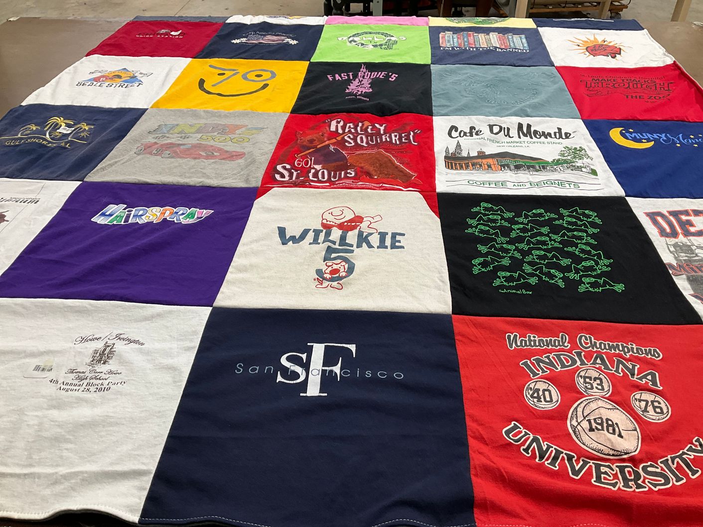 T-shirt quilt from indiana university by Edie from MI