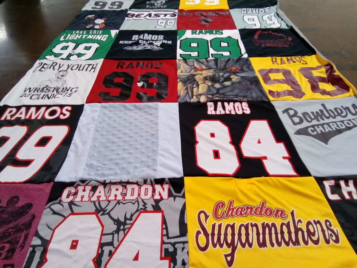 T-shirt quilt from chardon high school by Julie from OH