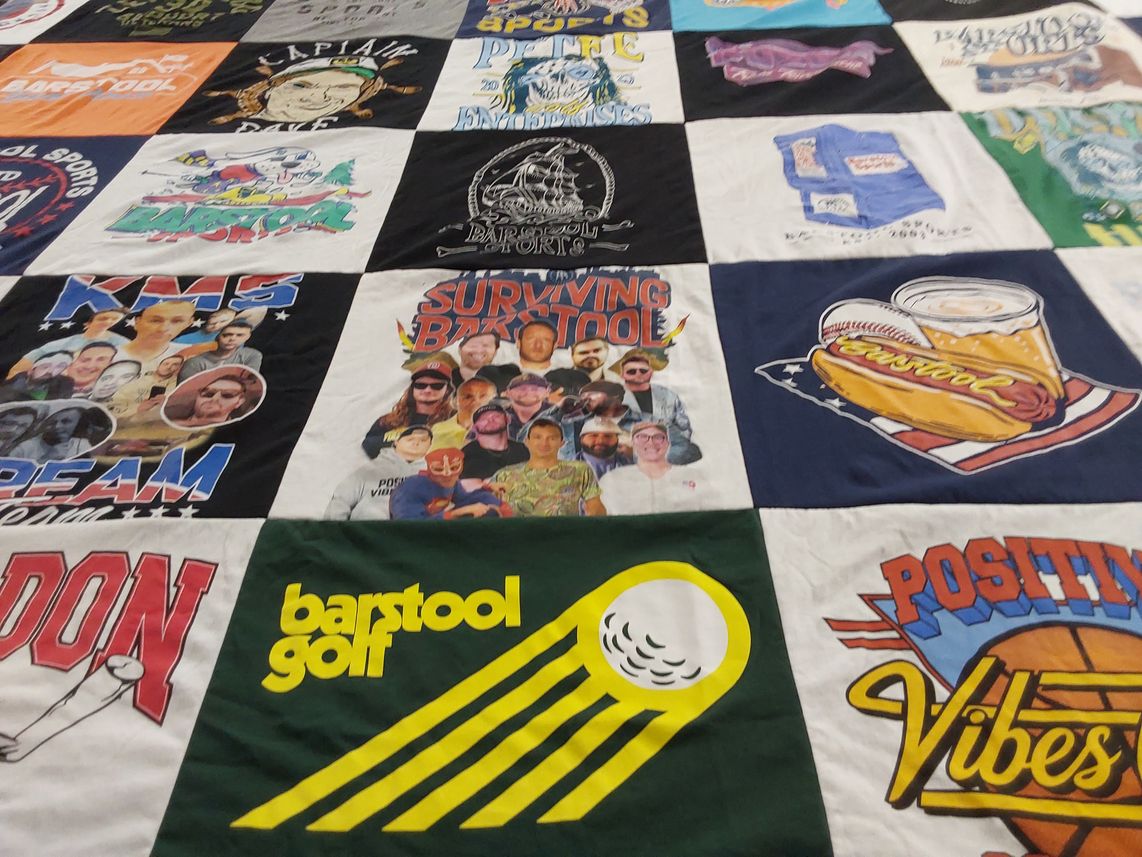 T-shirt quilt with sports, media themes by Christopher from VA