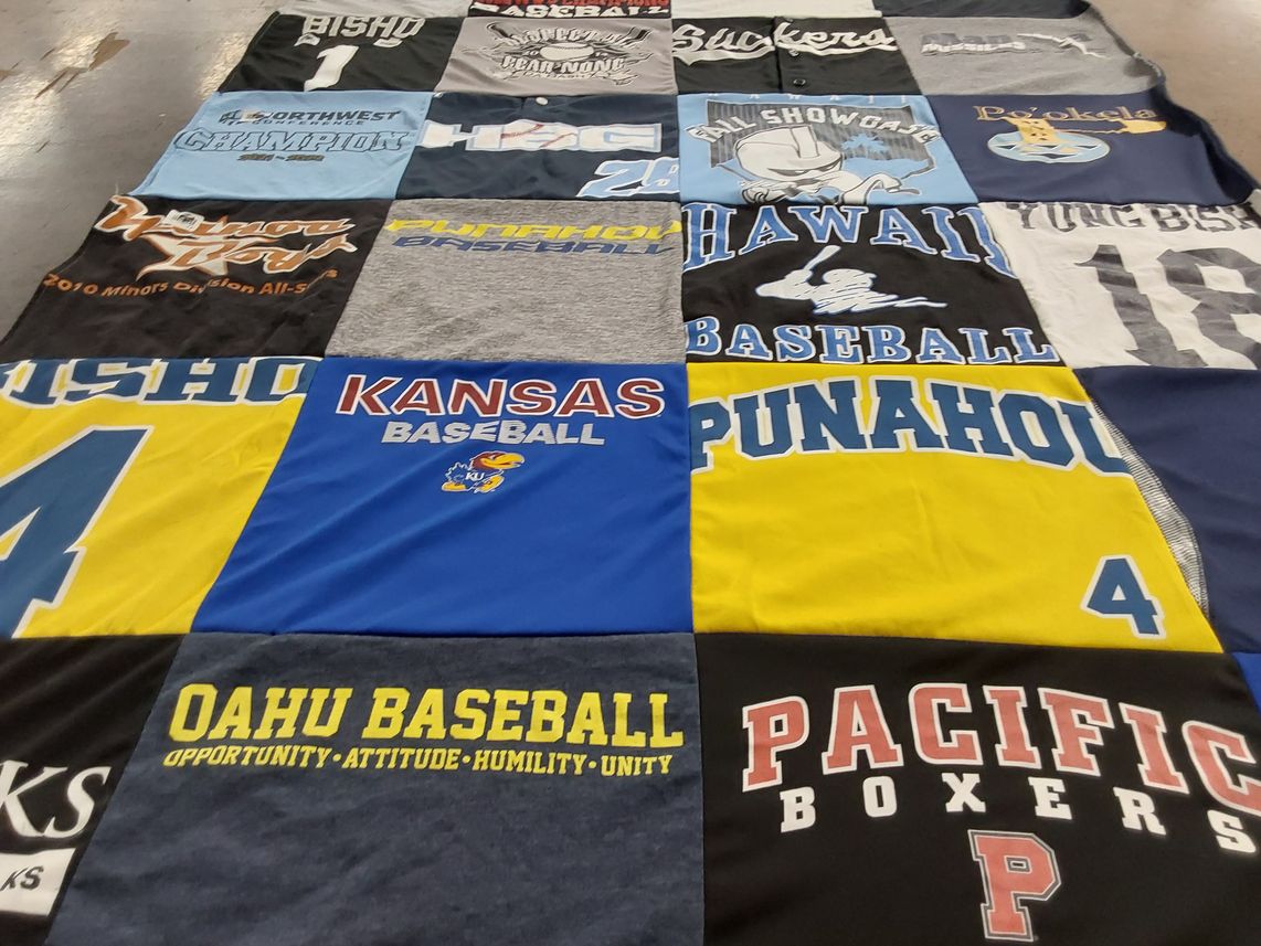 T-shirt quilt featuring kansas baseball, oahu baseball by Sydney from HI