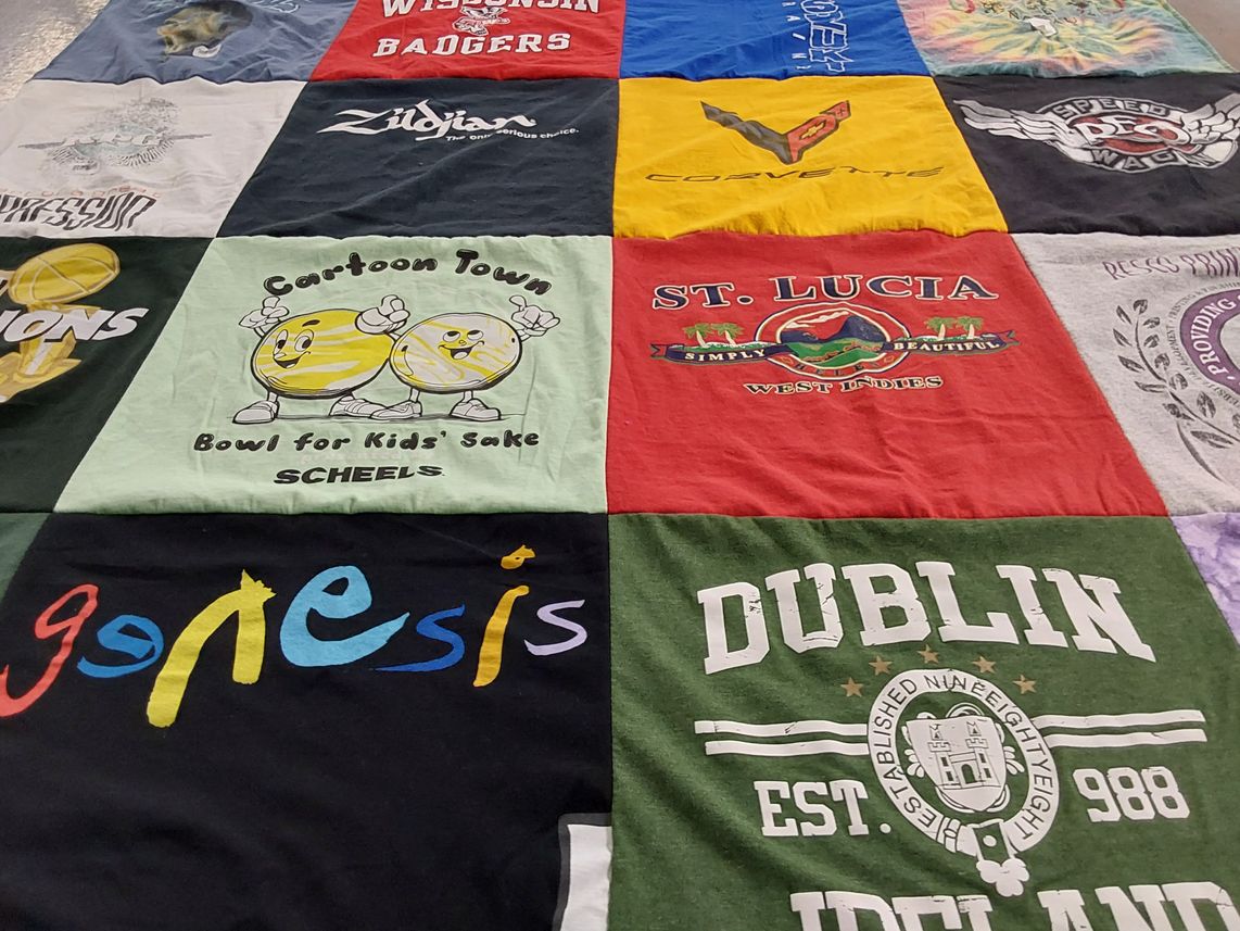 T-shirt quilt featuring wisconsin badgers by John from WI