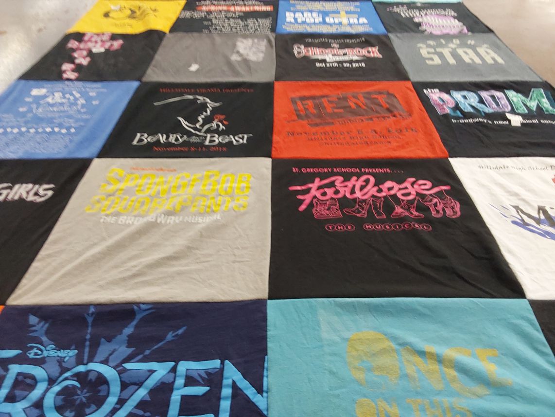 T-shirt quilt from st gregory school by Elisa from CA