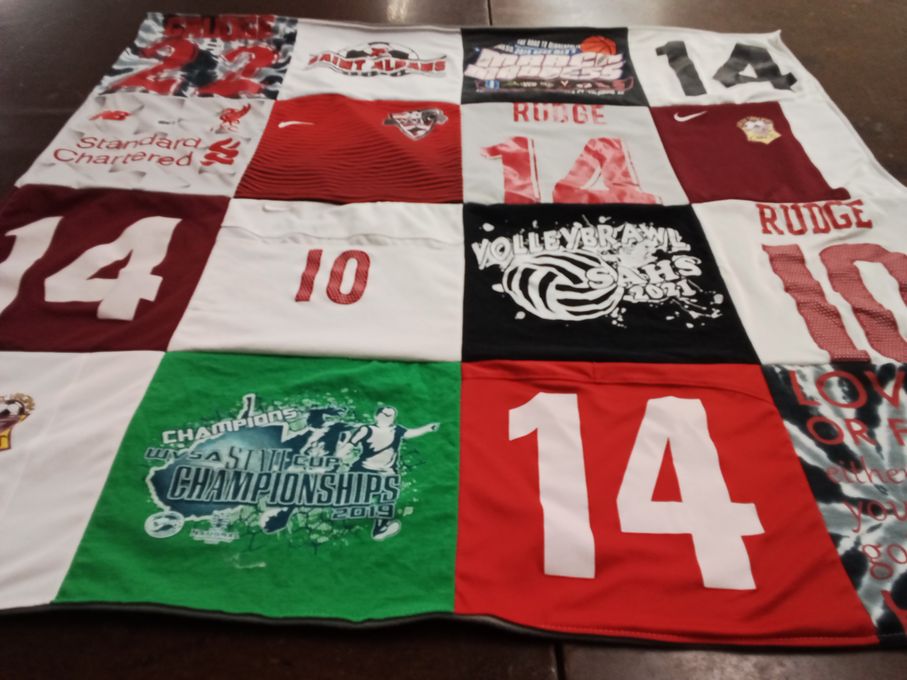 T-shirt quilt featuring southern arizona high school volleyball by Erin from WV