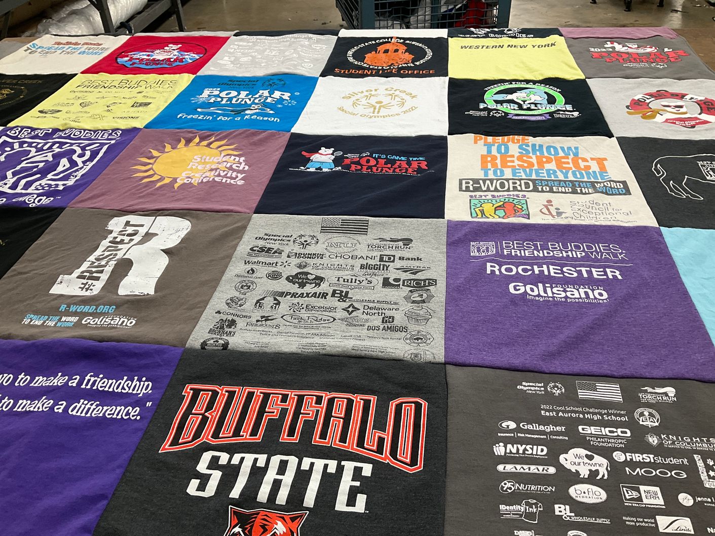 T-shirt quilt from buffalo state university by Janet from NY