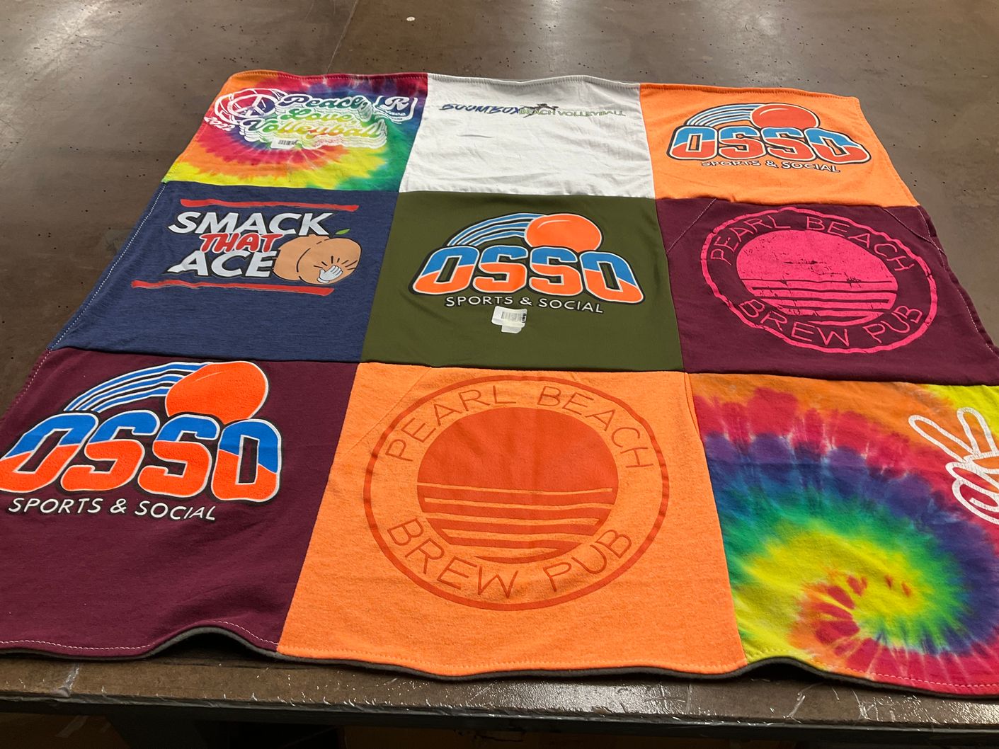 T-shirt quilt with sports, socializing themes by Jenna from OK