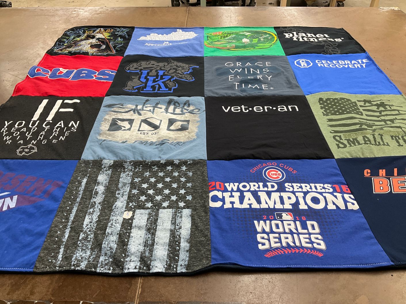 T-shirt quilt featuring chicago cubs by John from KY
