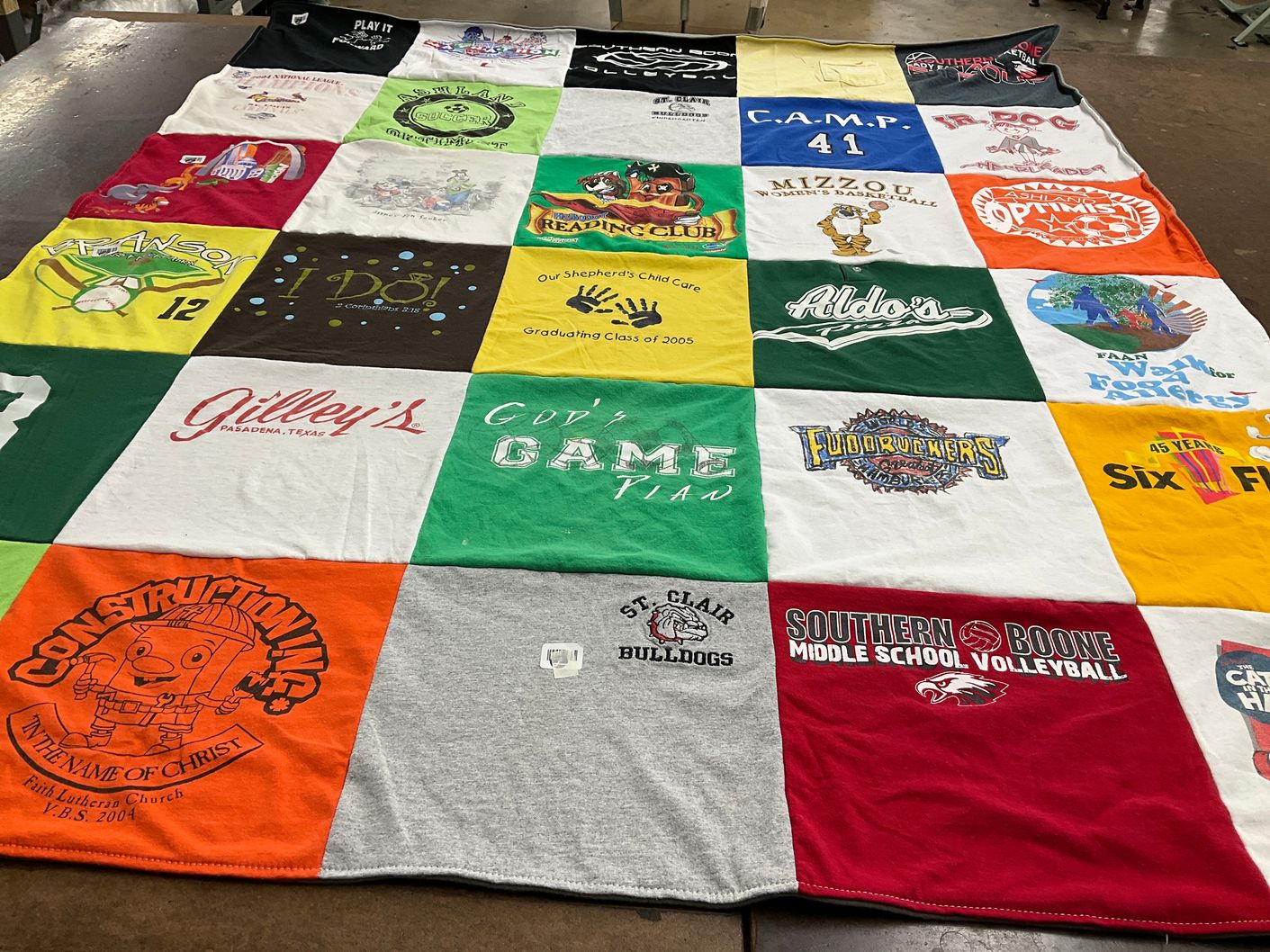 T-shirt quilt featuring southern boone middle school volleyball by Liz from MO
