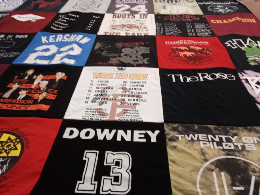T-shirt quilt from downey high school by Camilla from CA
