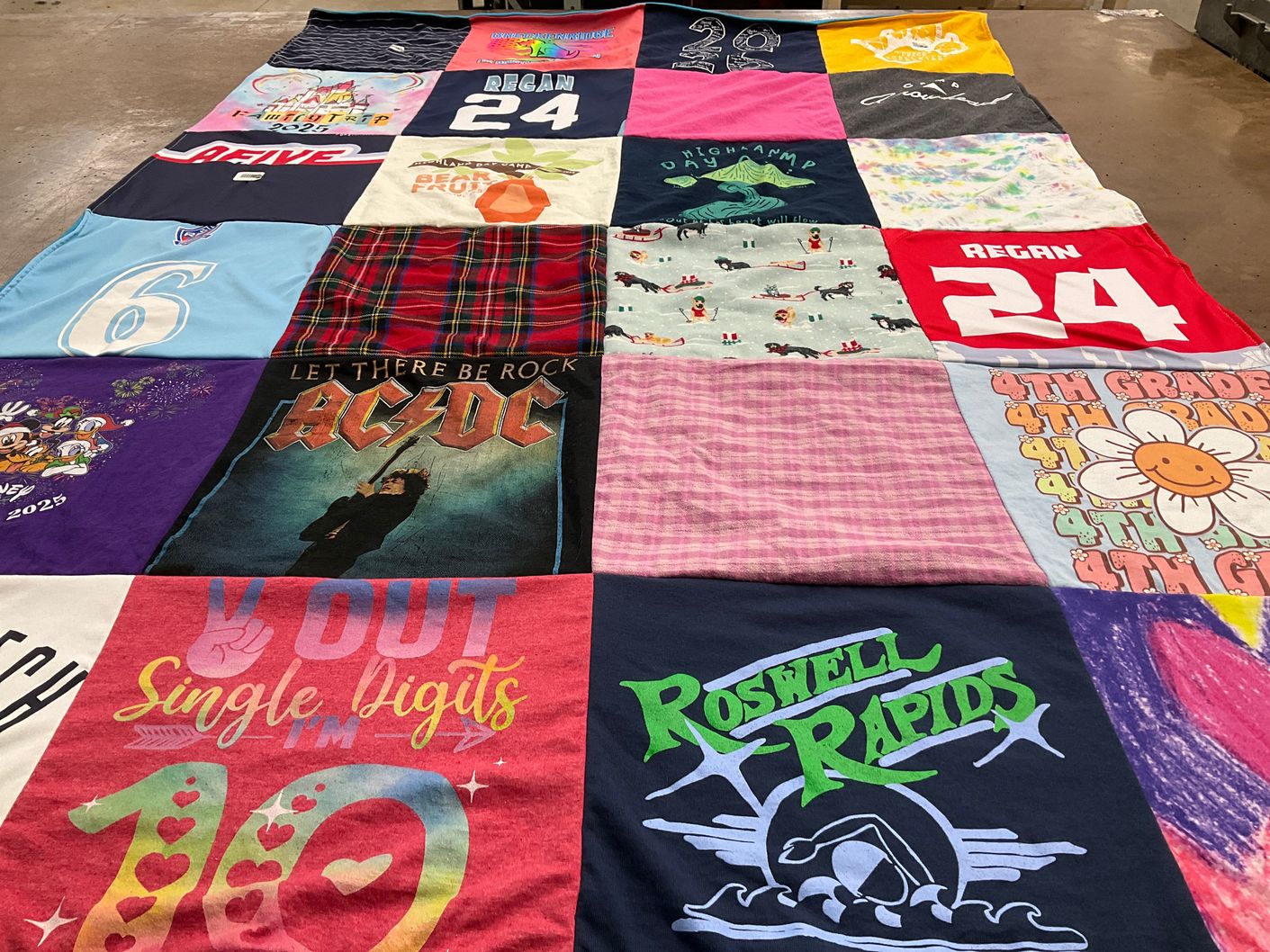 T-shirt quilt from roswell high school by Leigh from GA