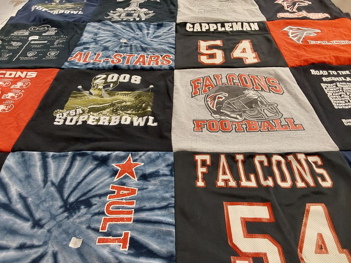 T-shirt quilt featuring falcons football by Maria from TX
