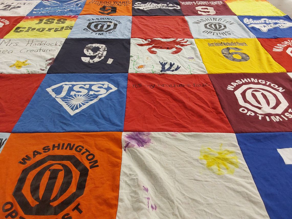 T-shirt quilt from washington middle school by GREG from NC