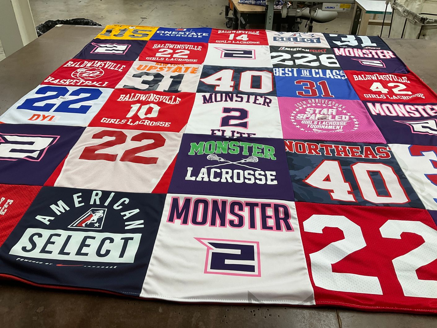T-shirt quilt featuring baldwinsville girls lacrosse by Hollis from NY