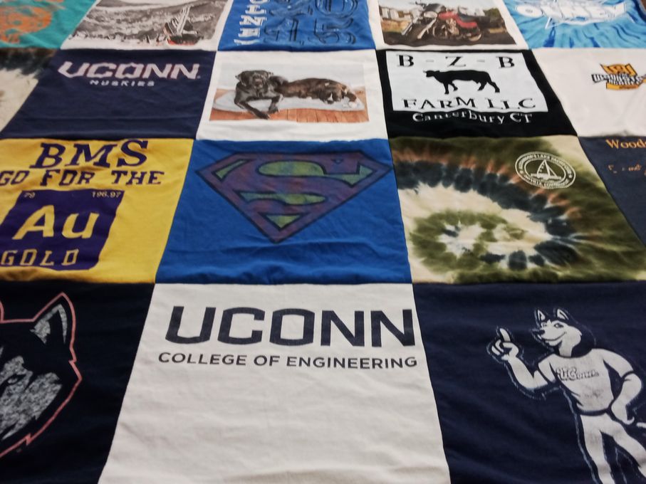 T-shirt quilt featuring university of connecticut huskies by Heather from CT