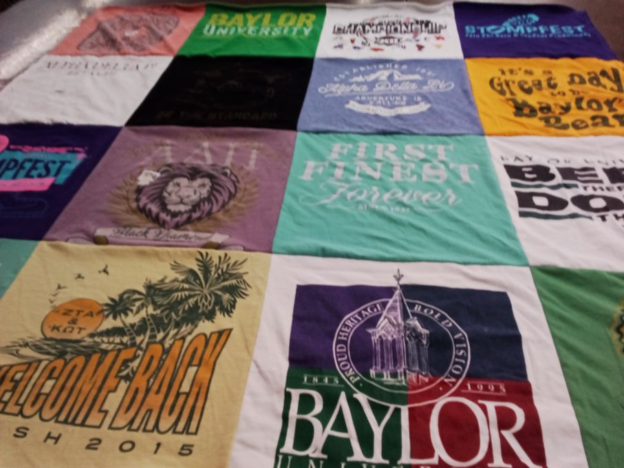 T-shirt quilt from baylor university by Natalie from TX