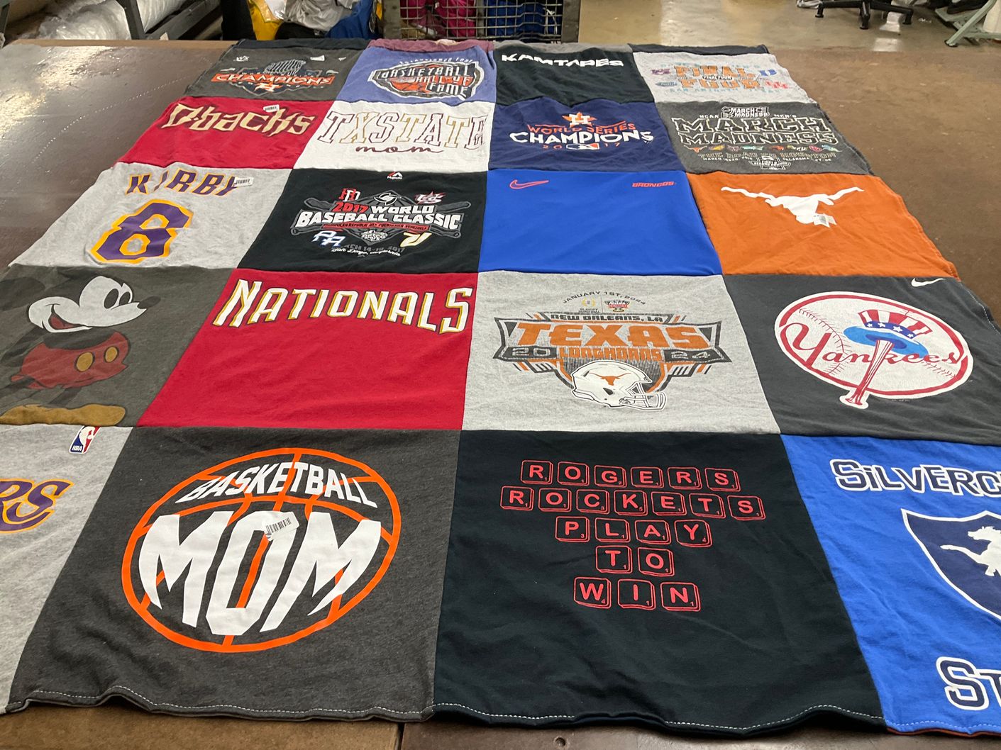 T-shirt quilt featuring new york yankees, washington nationals by Alex from TX
