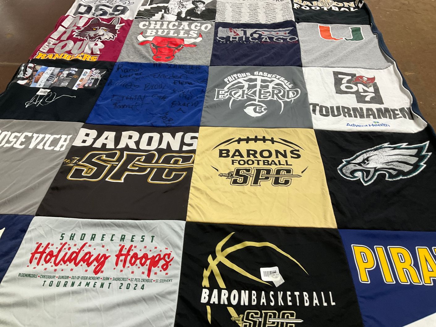 T-shirt quilt featuring barons football by Allyssa from FL