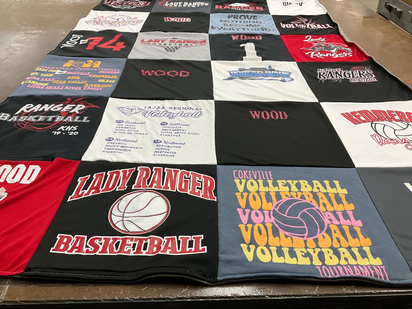 T-shirt quilt featuring lady rangers by Paige from WY