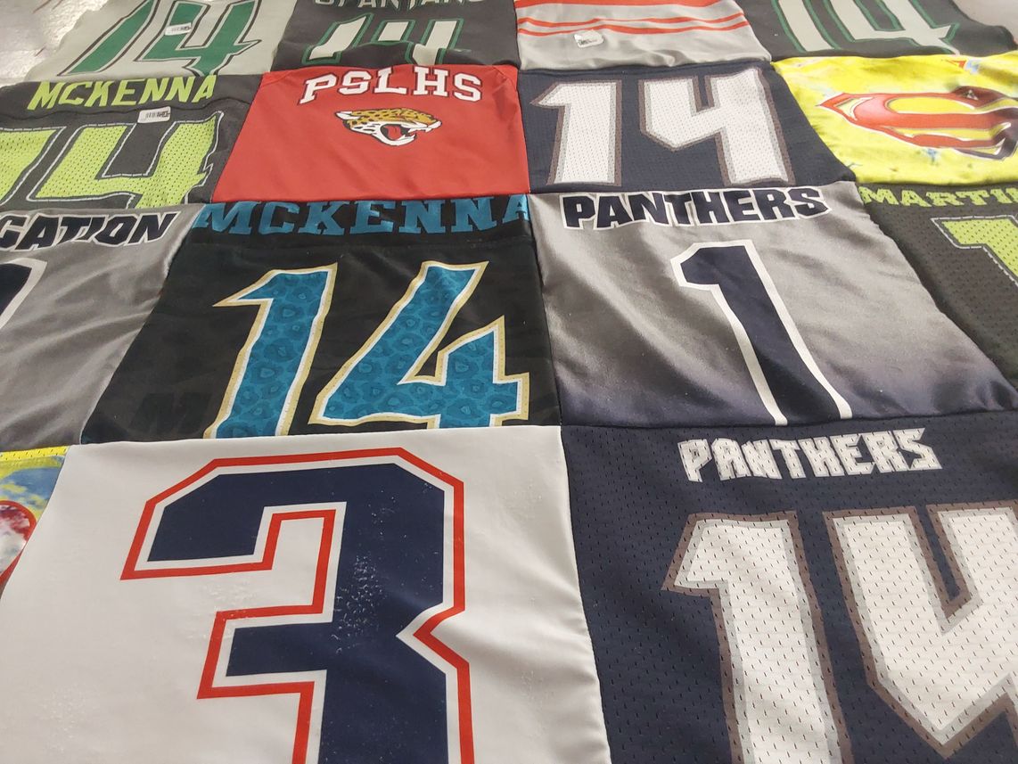 T-shirt quilt featuring panthers by Allison from FL