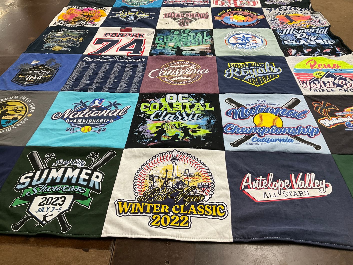 T-shirt quilt featuring royals softball by Michele from CA