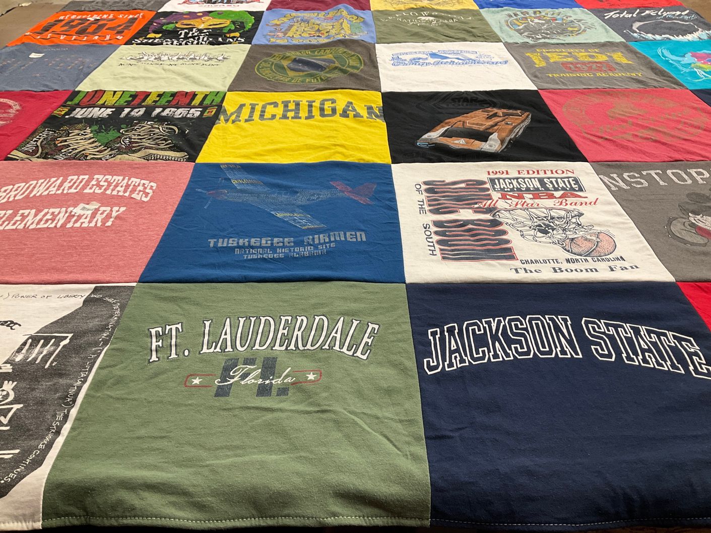T-shirt quilt from jackson state university by Tonya from OH