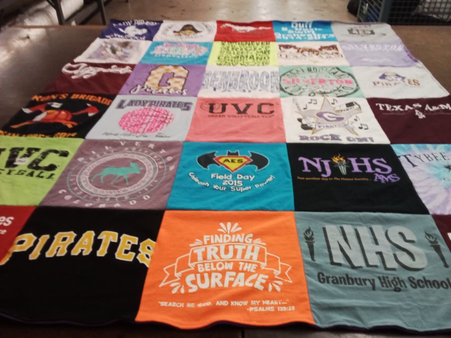 T-shirt quilt featuring lady pirates by May Lan from TX
