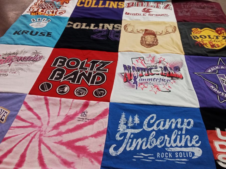 T-shirt quilt from boltz middle school by Katherine from CO