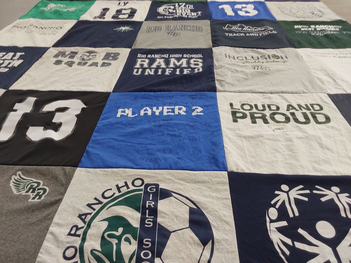 T-shirt quilt from rio rancho high school by Stephanie from IL