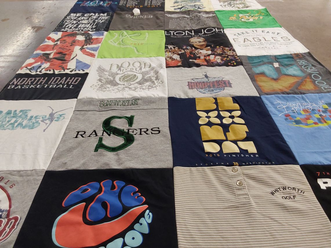 T-shirt quilt featuring north idaho basketball, rangers by Rachea from WA