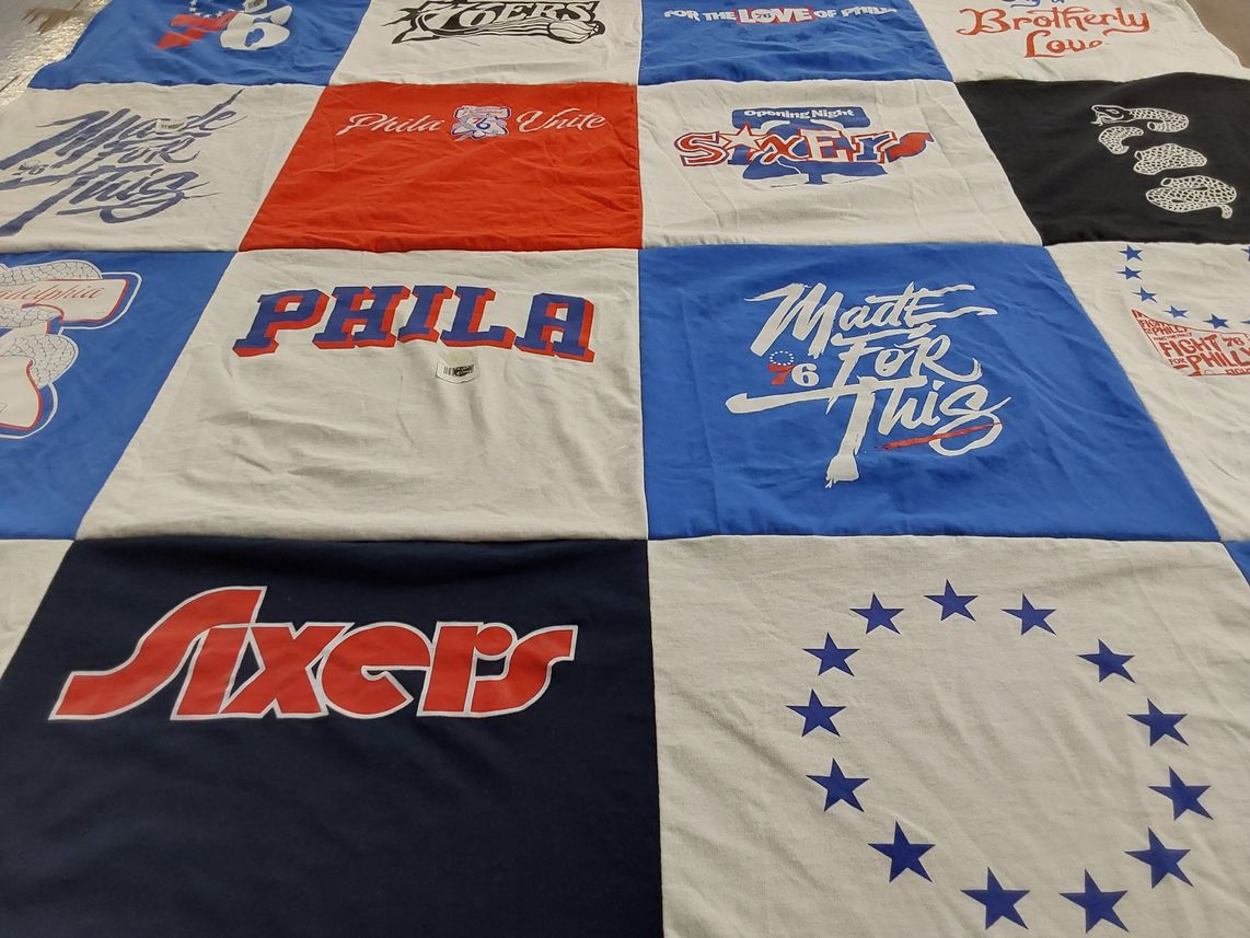 T-shirt quilt featuring philadelphia 76ers by Ariel from PA